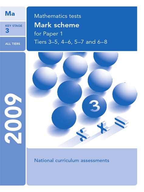 Maths Ks1 Mark Scheme 2009
