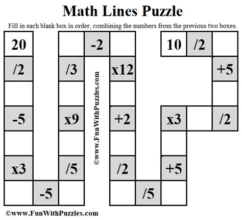 Maths Lines Arithmetic Puzzle With Answer Math Lines 4 - Math Lines 4
