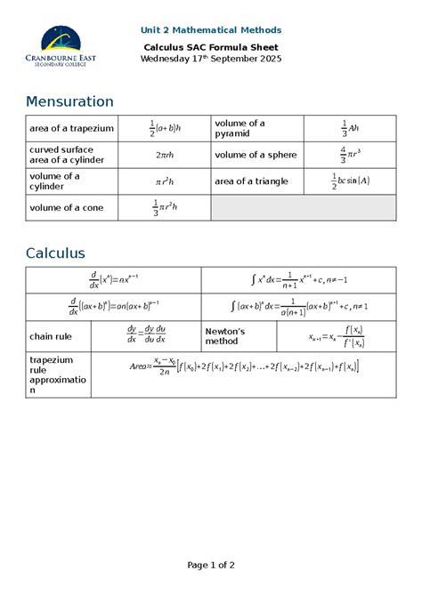 Maths Methods Calculus Analysis Sac Free