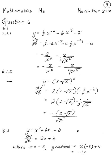 Maths N3 Memo Question Papers