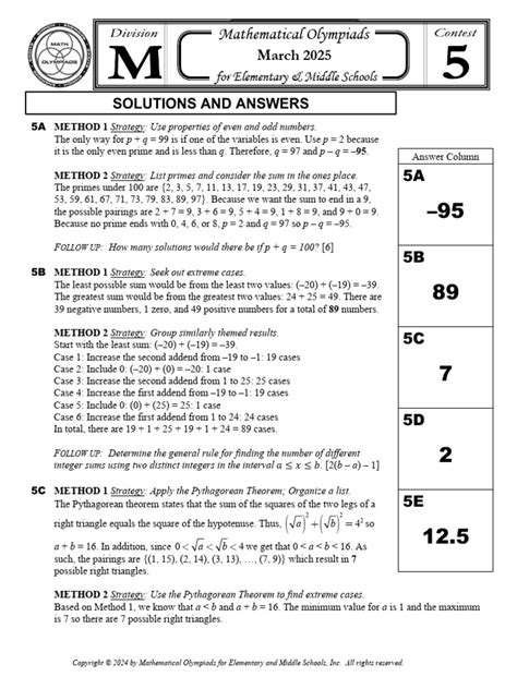 Maths Olympiad Problems And Solutions