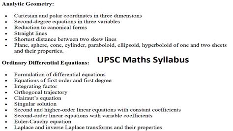 Maths Optional Syllabus