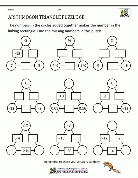 Maths Puzzles For Class 6