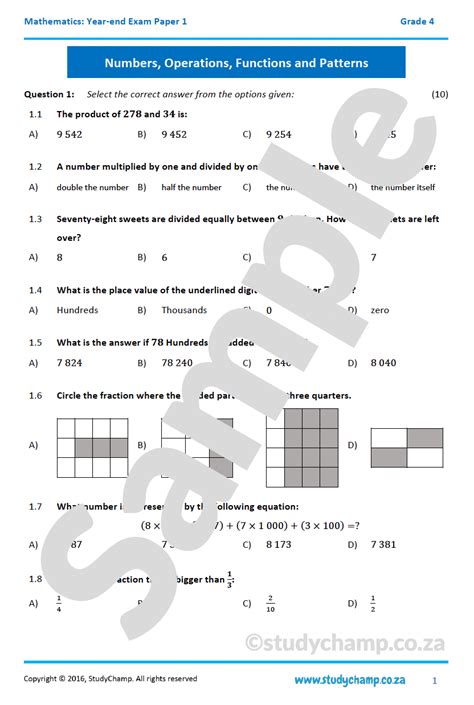 Maths Test Papers For Year 6
