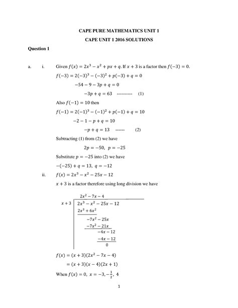 maths unit 1 cape p2 2013