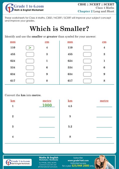 Maths Worksheets For Class 4 Pdf