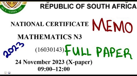 Read Maths N3 Question Papers Memorandum 