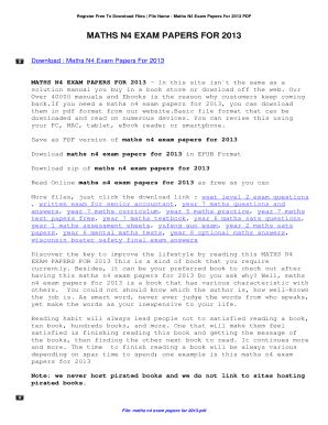 Download Maths N4 Exam Papers For 2013 