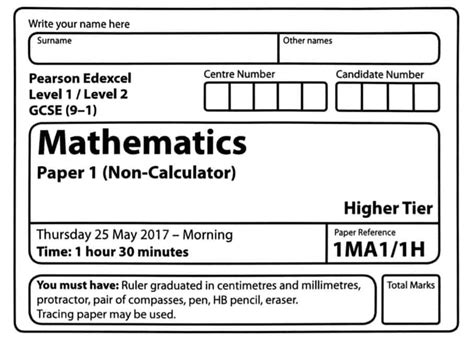 Read Maths Past Papers Gcse Higher Edexcel 