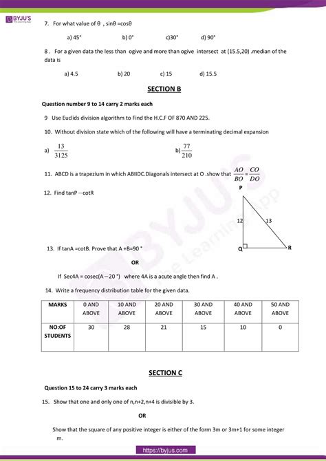 Download Maths Question Paper For Class 10 Cbse Sa1 2012 
