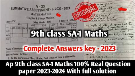 Read Maths Question Paper For Class 9 Sa1 2012 