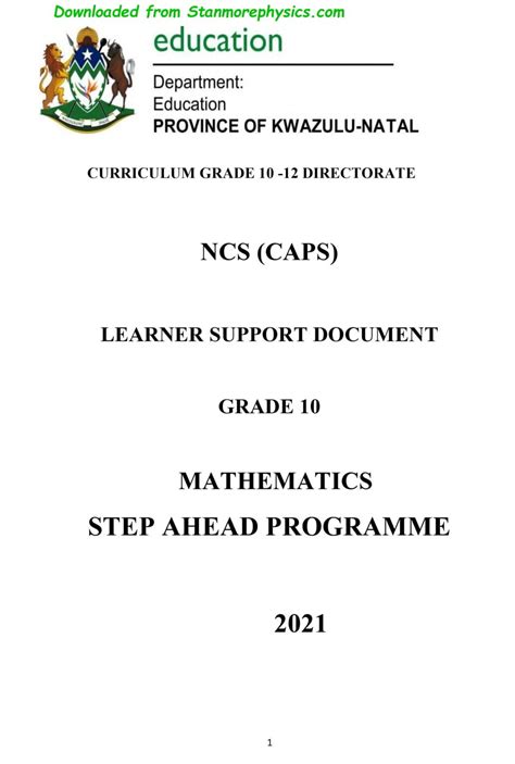 Full Download Maths September Paper Kzn 2013 Grade 10 