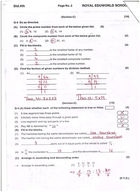 Full Download Maths Test Papers Standard 4 