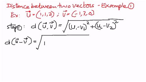 matlab - Euclidean distance between two vectors (single row …