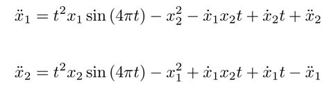 matlab - Solving two coupled non-linear second order differential ...