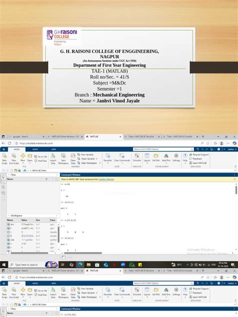 matlab assignments set 1 uu
