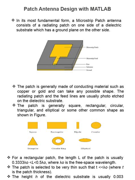 matlab code for rectangular patch antenna