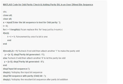 matlab code parity check code