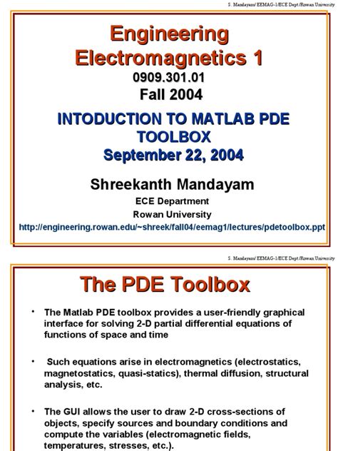 Matlab Tutorial For Engineering Electromagnetics And Beyond