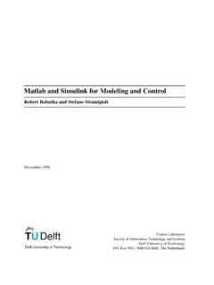 Read Online Matlab And Simulink For Modeling And Control Tu Delft 