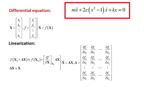 matrices Linearization of a Differential Equation Mathematics Stack