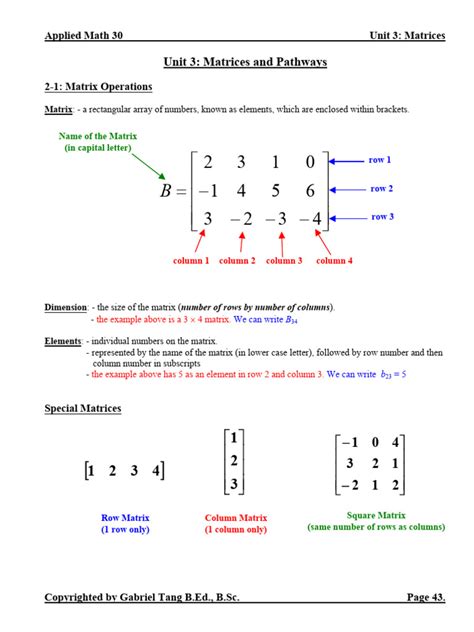 Matrices Problems With Answers
