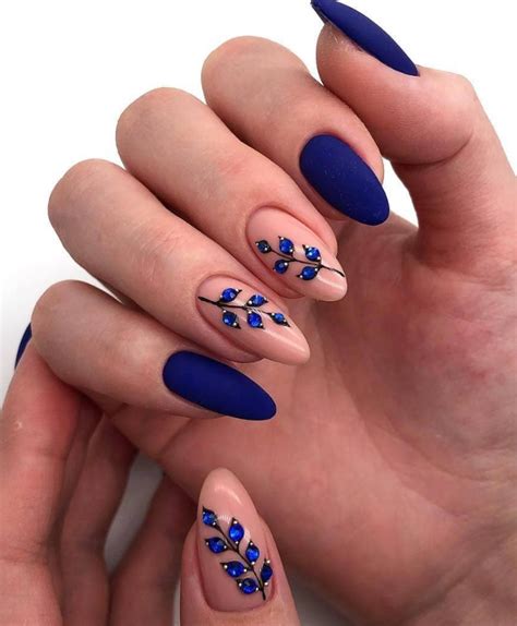 matte blue nail designs