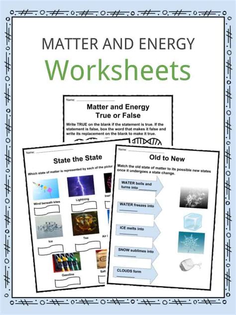 Matter And Energy Facts Worksheets Amp Information For Matter And Energy Worksheet - Matter And Energy Worksheet