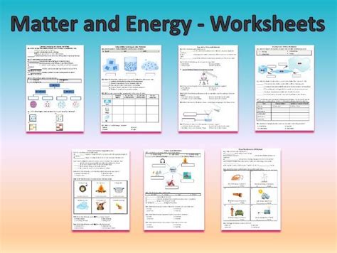Matter And Energy Worksheets Printable Worksheets Matter And Energy Worksheet - Matter And Energy Worksheet