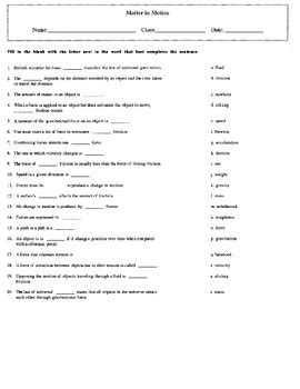 Matter In Motion Worksheet Answers Matter In Motion Worksheet Answers - Matter In Motion Worksheet Answers