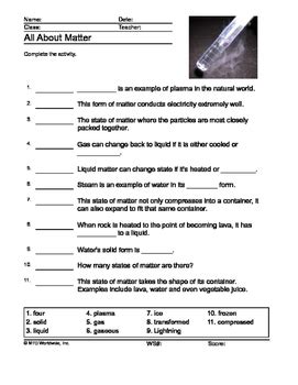 Matter In Motion Worksheets Teacher Worksheets Matter In Motion Worksheet Answers - Matter In Motion Worksheet Answers