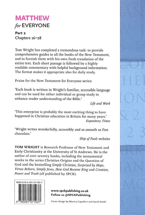 Read Online Matthew For Everyone Part 2 Chapters 16 28 