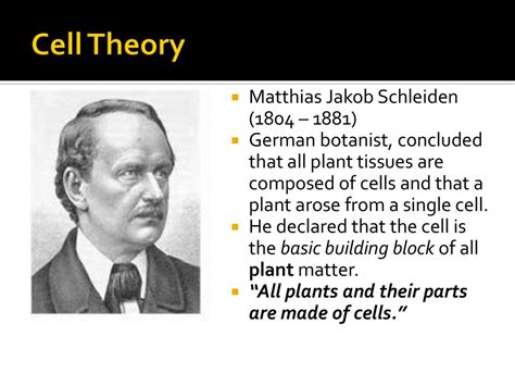 matthias schleiden biography cell theory date