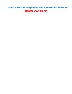 Read Online Mauritius Examination Syndicate Form 3 Papers 