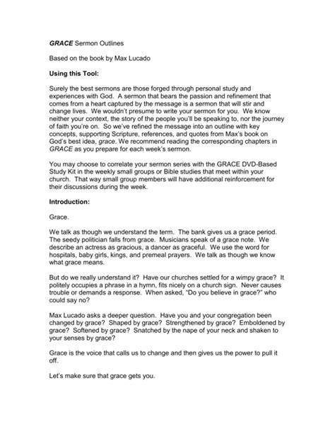 max lucado sermon outlines
