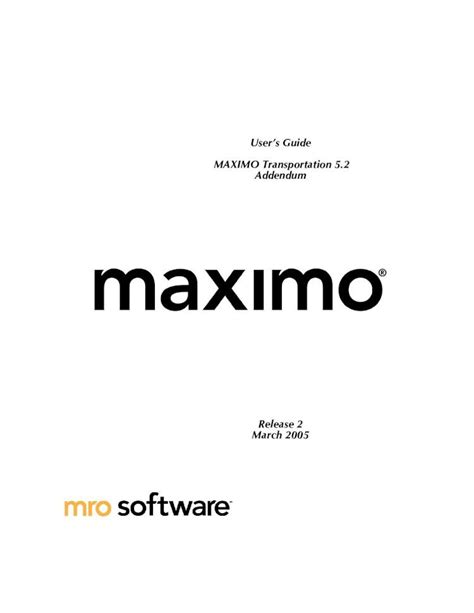 Read Online Maximo 52 User Guide 