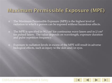 Maximum Permissible Exposure