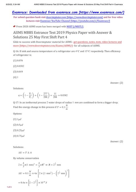 Read May 2013 Aiims Paper With Answers 