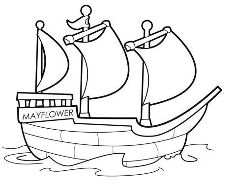 Mayflower Coloring Pages Coloring Pages For Kids And Mayflower Ship Coloring Page - Mayflower Ship Coloring Page