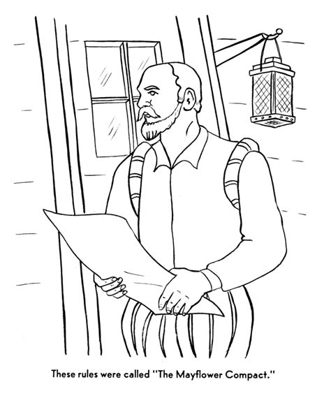 Mayflower Compact Coloring Page Learning How To Read Mayflower Ship Coloring Page - Mayflower Ship Coloring Page