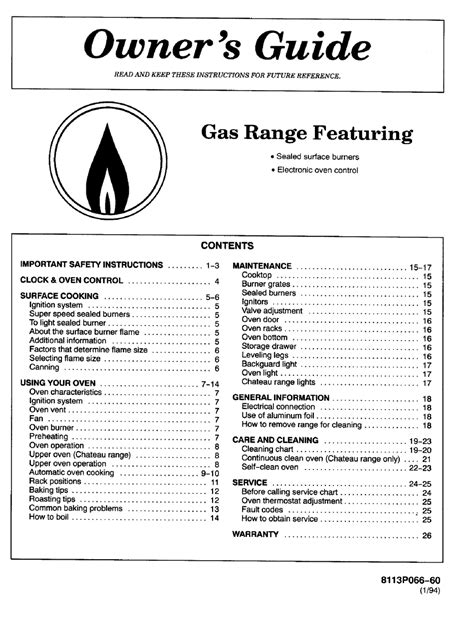 Read Maytag Gas Range Manuals 