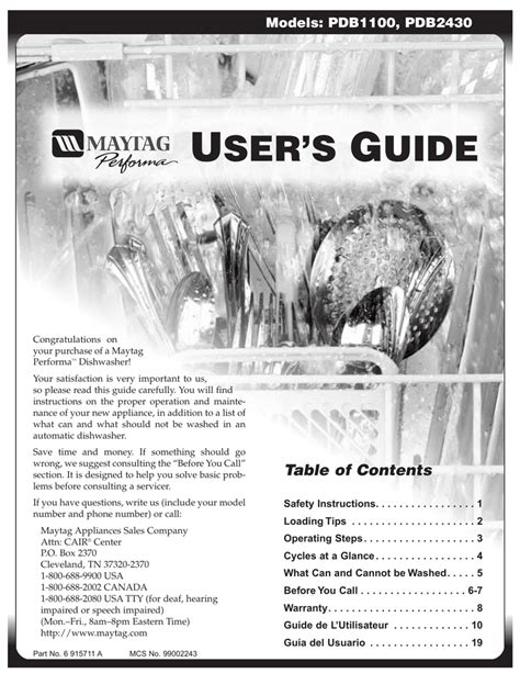 Read Maytag Performa User Guide 