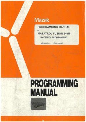 Mazak Hmc Machine Programming Manual