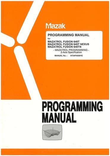 Mazatrol 640t Programming Manual
