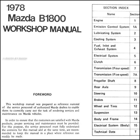 Read Mazda B1800 Repair Manual 