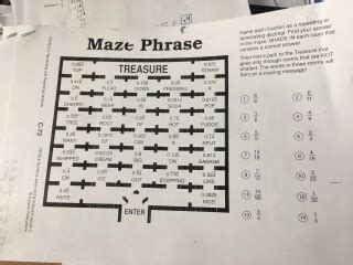 Maze Phrase Answer Key