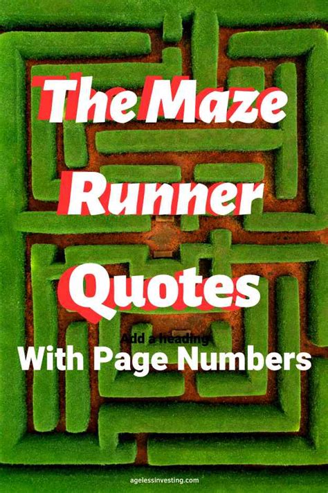 Maze Runner Quotes With Page Numbers