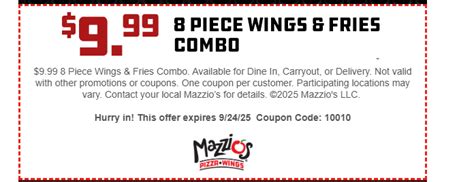 Mazzios Coupon Code