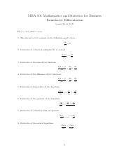 mba 501 mathematics and statistics for business