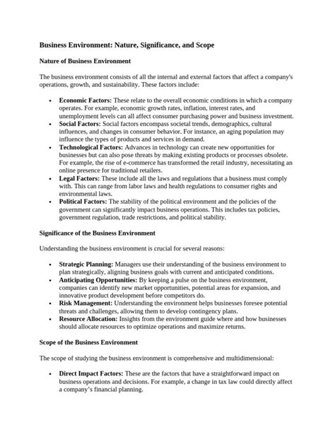 Mba Business Environment Notes Ppt